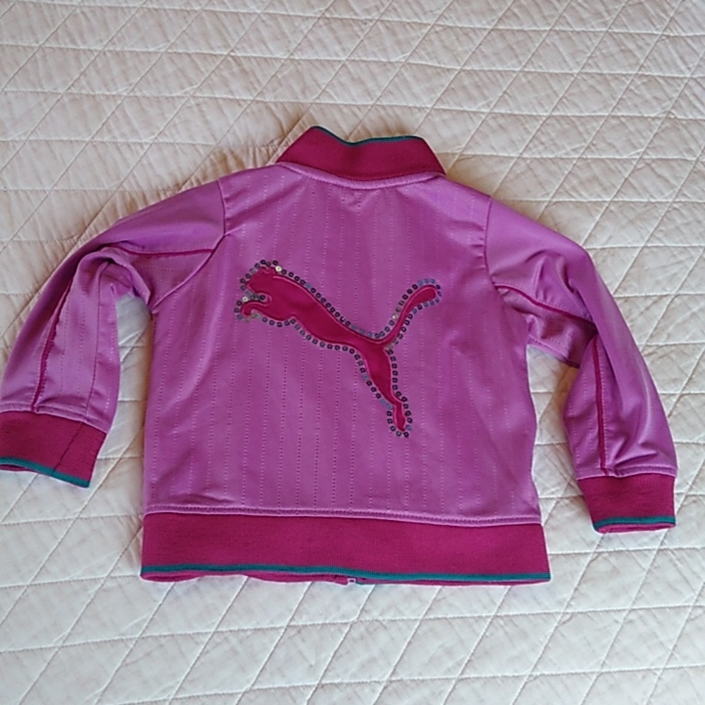 Puma Track Jacket. Toddler Girls 2T. Purple/Pink/Teal. - Picture 6 of 9